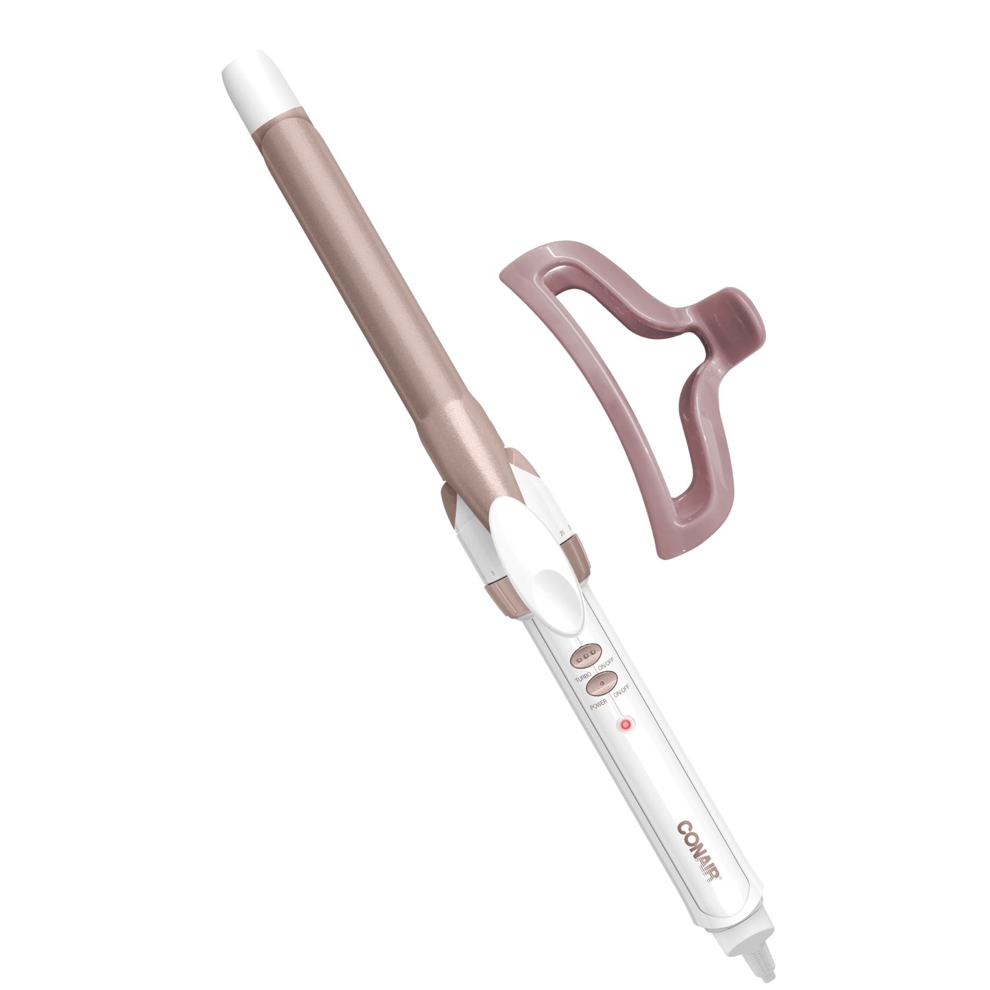 Conair Curling Iron, Double Ceramic, 1" Barrel, White/Rose Gold