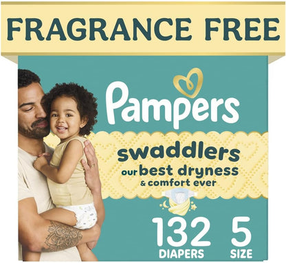 Pampers Swaddlers Baby Diapers, Size 5, 132 Count