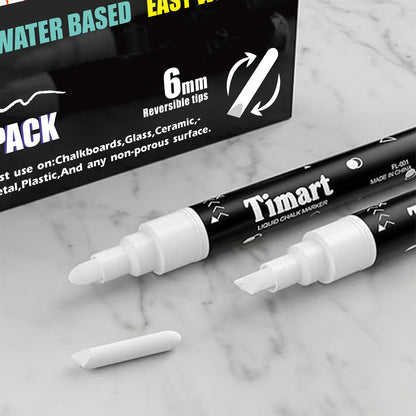 Timart Fine Tip Chalk Markers, Liquid Chalk Pens-8 Pack, 1mm Point