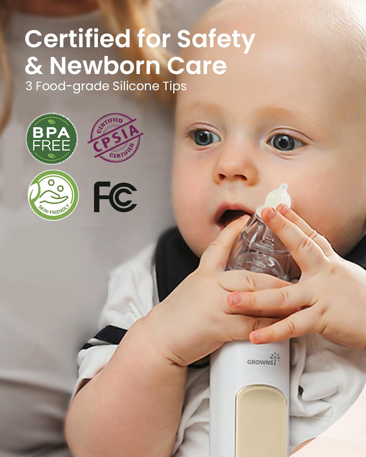 GROWNSY Nasal Aspirator for Baby, Electric Nose Sucker, Powerful Suction