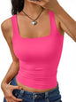 Trendy Queen Women's Double Lined Square Neck Tank Top