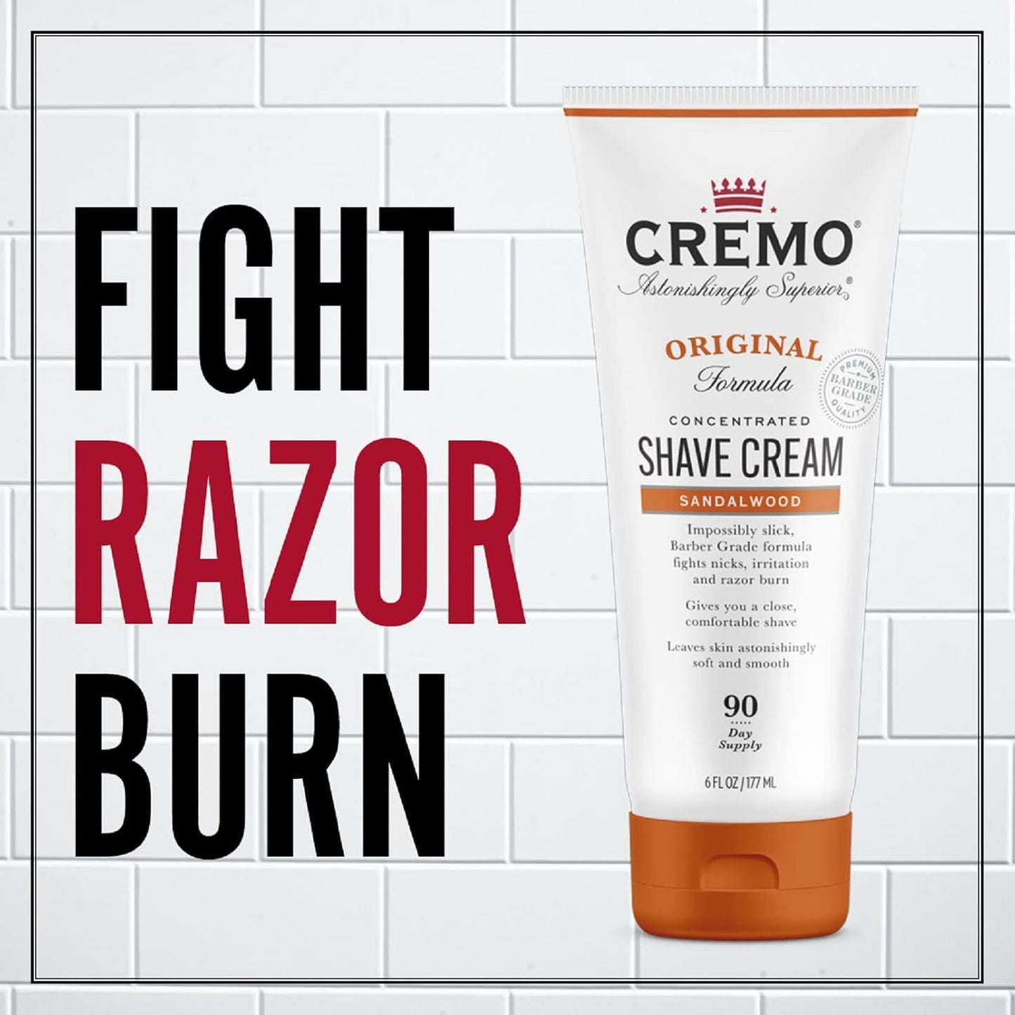 Cremo Shaving Cream for Men, Cooling, 6 Fl Oz