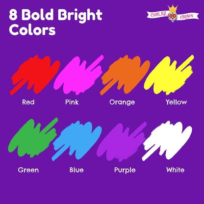 CHALKY CROWN Liquid Chalk Markers - Bold Chalkboard Markers - 8 Pack, 6mm