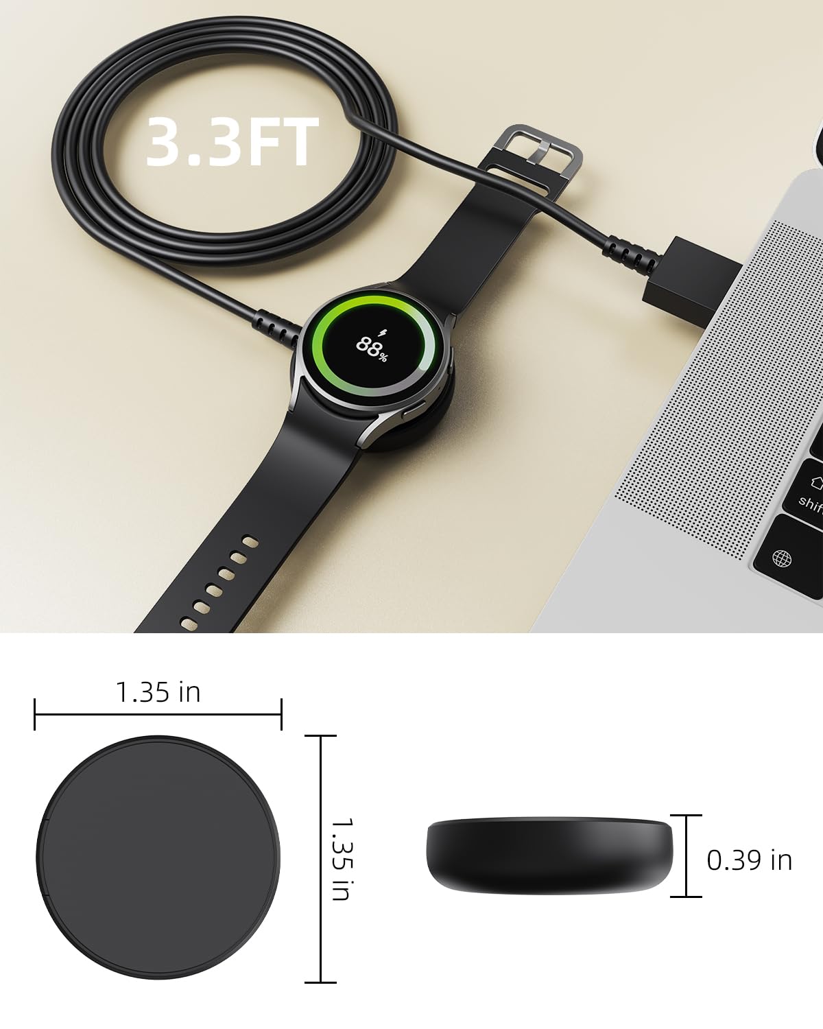 3.3FT for Samsung Galaxy Watch Charger Compatible with 8/8 Classic