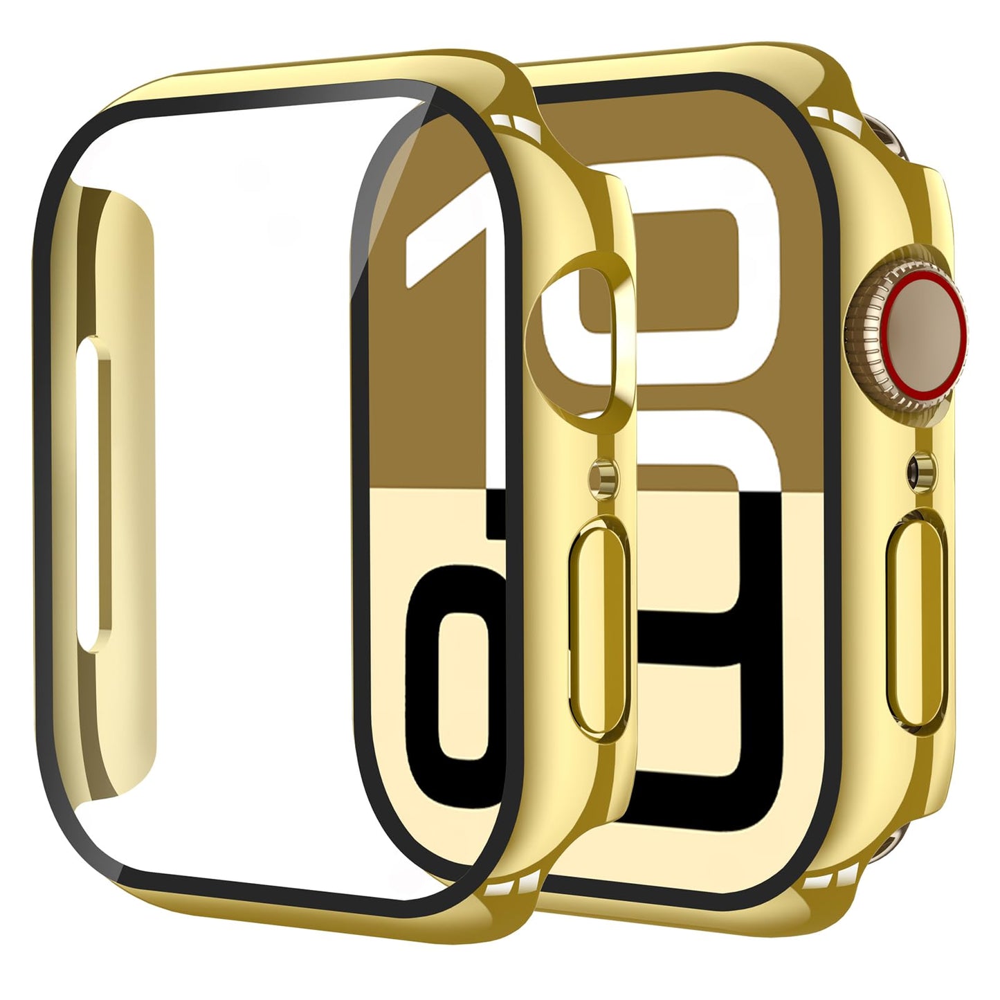 Smiling 2 Pack Case Compatible with Apple Watch SE 3 (2025)/ SE 2/ SE/Series 6/5/4 40mm with Tempered Glass Screen Protector, Hard PC Case Overall Protective Cover- 1 Blue+ 1 Transparent