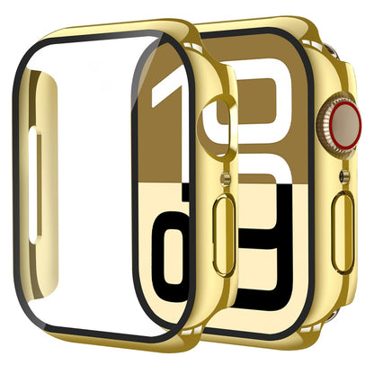 Smiling 2 Pack Case Compatible with Apple Watch SE 3 (2025)/ SE 2/ SE/Series 6/5/4 40mm with Tempered Glass Screen Protector, Hard PC Case Overall Protective Cover- 1 Blue+ 1 Transparent