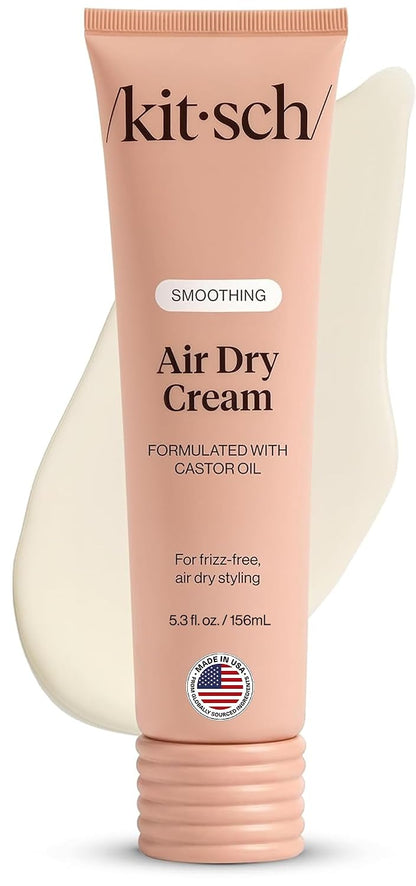 Kitsch Smoothing Air Dry Cream – With Castor Oil & Coconut Oil - 5.3 oz