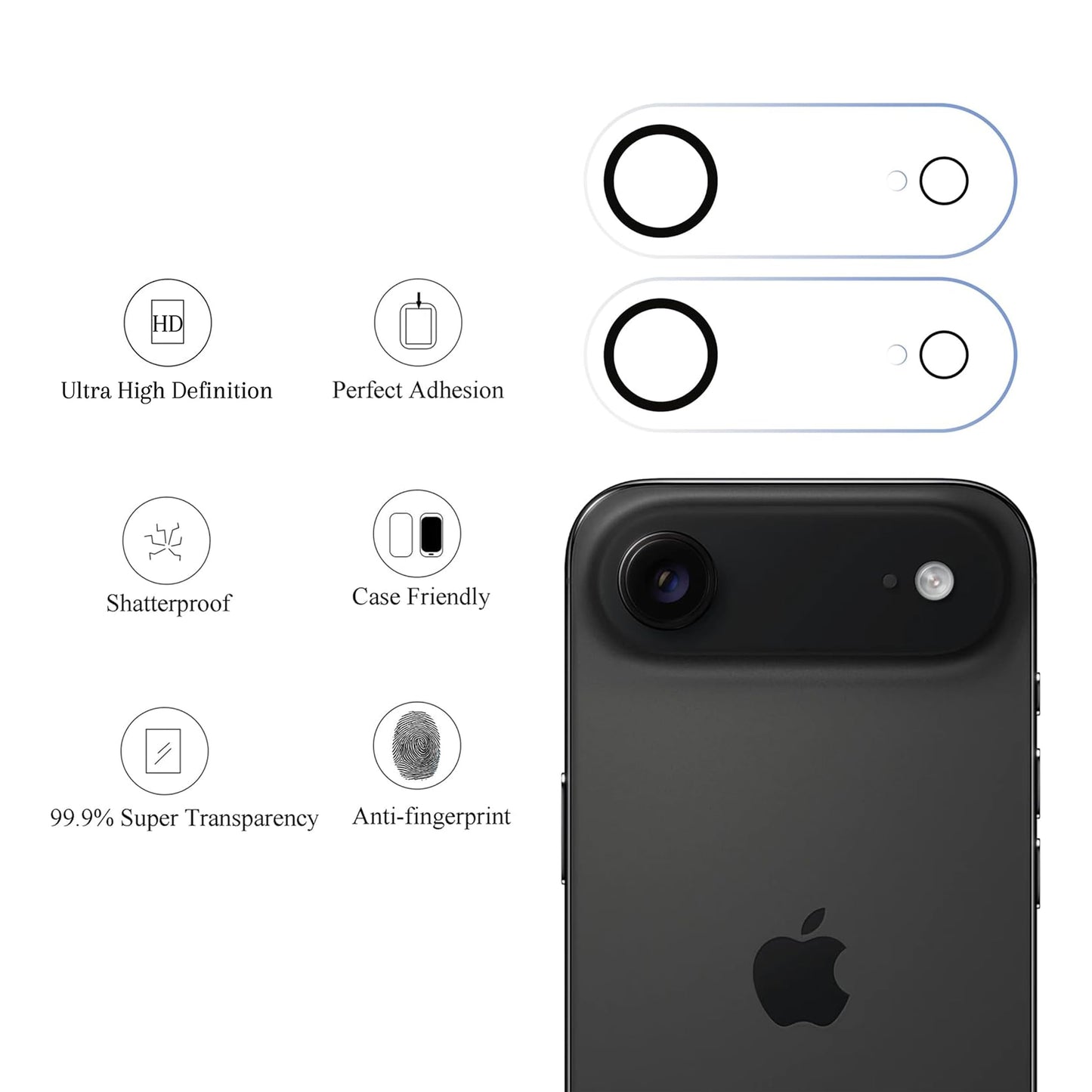 Ailun 3 Pack Camera Lens Protector for iPhone 17 Pro Max, Tempered Glass