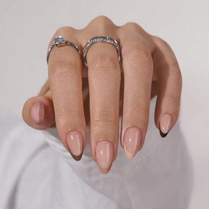 BTArtbox Press On Nails, Vanilla Cream, Short Square, Ombre Peach, 32Ct