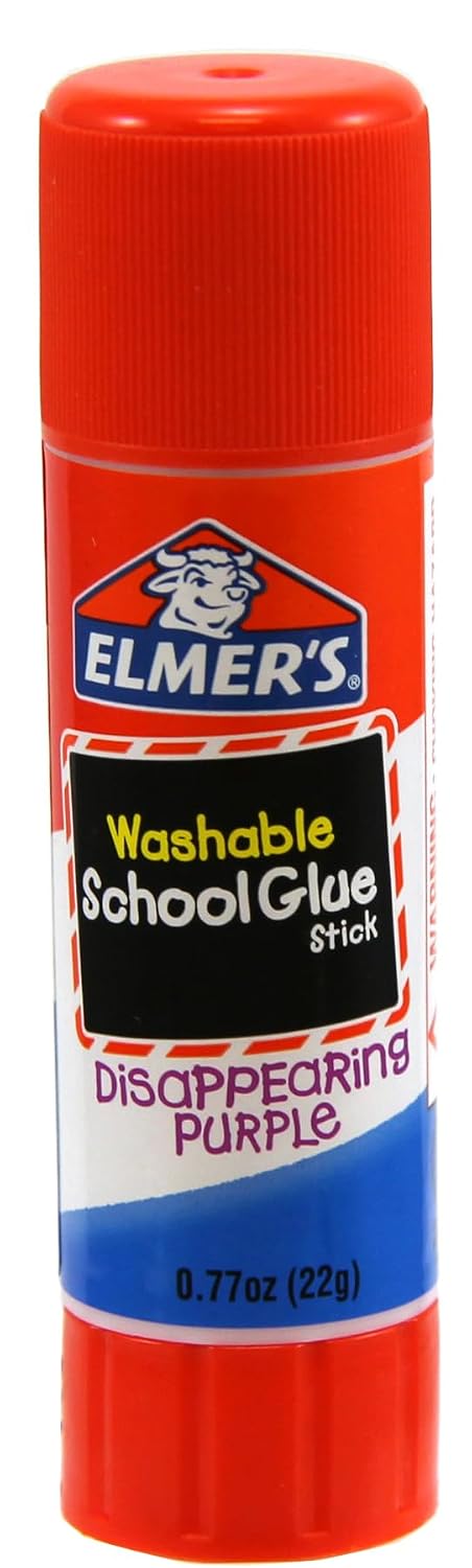 Elmer's Disappearing Purple School Glue Sticks, Washable, 22 Grams, 3 Count - Poster, Vision Board, Back to School Supplies, #1 Teacher Brand