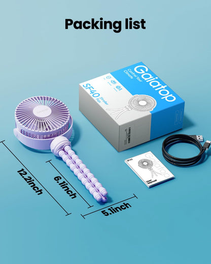 Gaiatop Mini Portable Stroller Fan, Small Clip on Fan 3 Speed Rechargeable