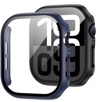 JZK Screen Protector Case for Apple Watch Series 11/10 42mm,Purple+Clear