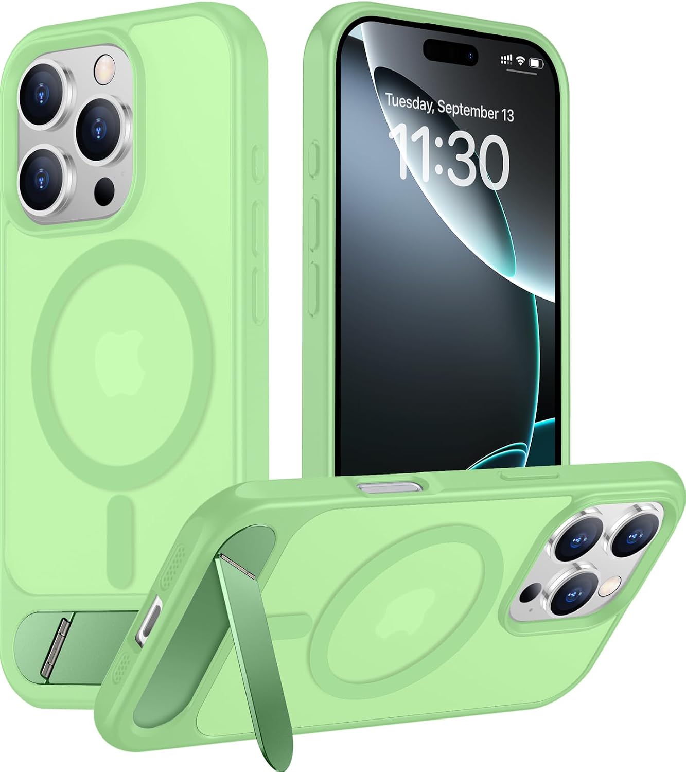 Magnetic Compatible with iPhone 14 Pro Max Case, [Built-in Invisible Kickstand][Compatible with MagSafe] [Military Grade Shockproof] Slim Translucent Matte Phone Case for iPhone 14 Pro Max 6.7"