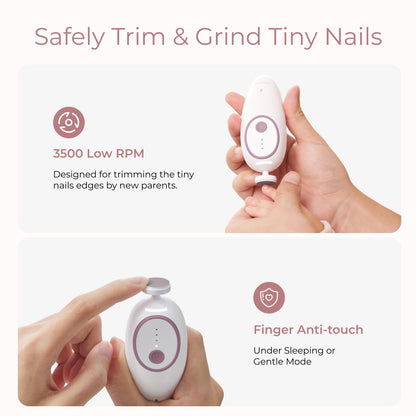 Momcozy Baby Nail File Electric, Gentle Night Light Baby Nail Trimmer