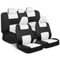 BDK PolyPro Car Seat Covers Full Set in Solid Black, Front and Rear Split Bench Seat Covers for Cars, Easy to Install Car Seats Cover Set and Accessories for Auto Trucks Van SUV - Solid Black
