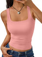 Trendy Queen Women's Double Lined Square Neck Tank Top