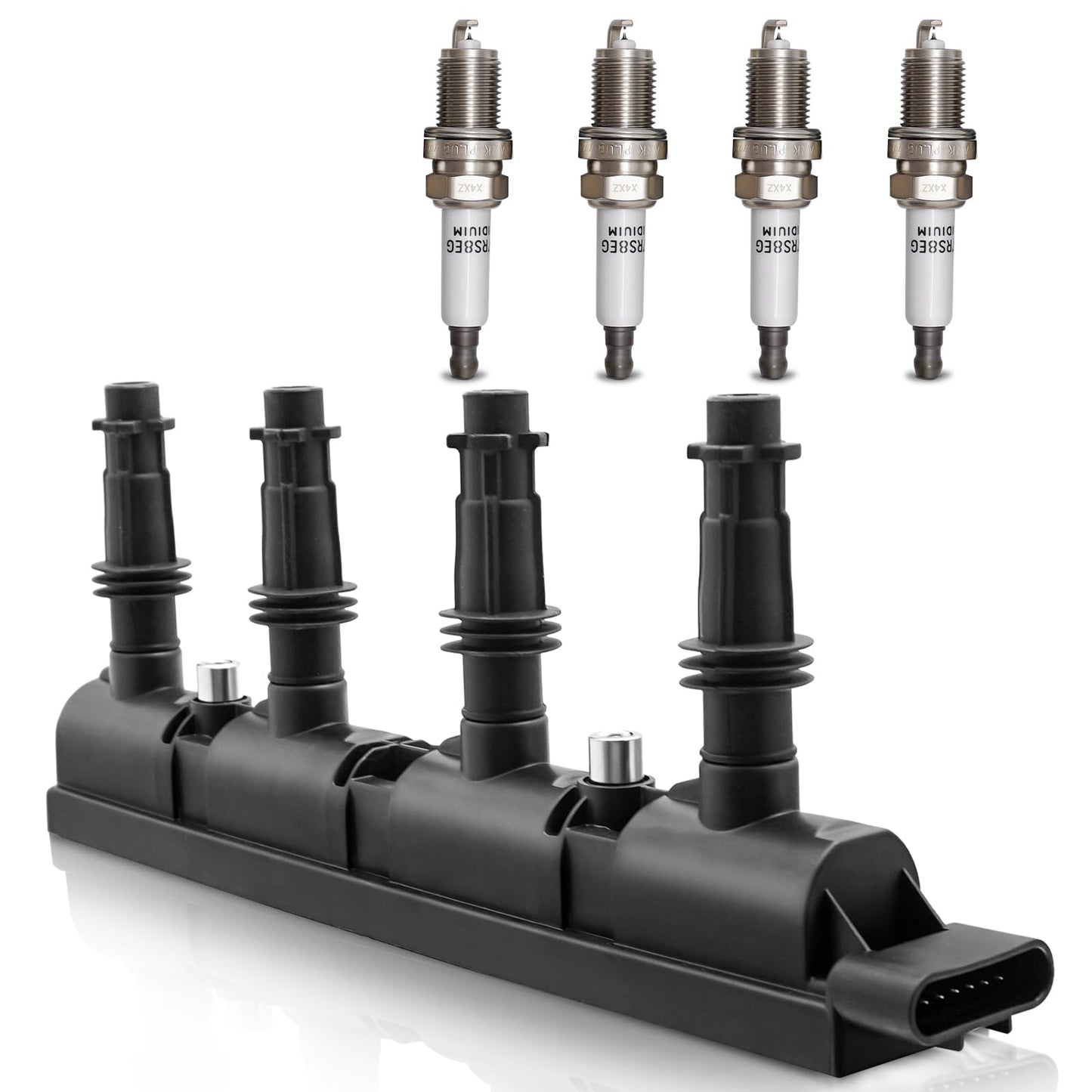 UF667 Ignition Coil & ILZFR6D11 Double Iridium Spark Plug for BMW 2.5-6.0L