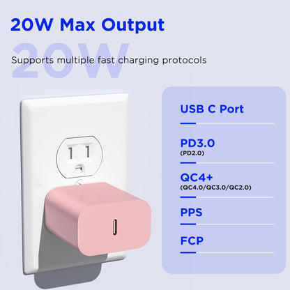 iPhone 17 16 15 Charger Fast Charging,2Pack 20W Apple iPad USB C Wall Charger Block with 6FT USB C to C Cable for iPhone 17/Pro/Pro Max/17 Air/ 16/16 Pro/16 Pro Max/15/Plus/Pro/Pro Max