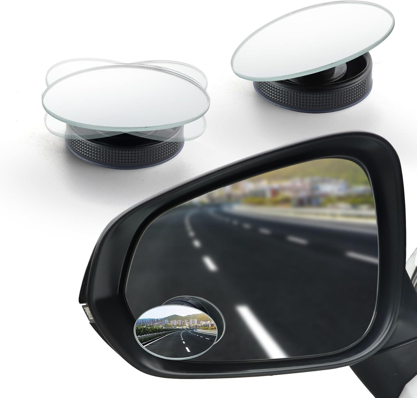 LivTee Blind Spot Car Mirror, HD Glass Frameless Convex Side Mirror Blindspot, Wide Angle Rear View Mirrors for SUVs, Trucks and RVs - Car Accessories