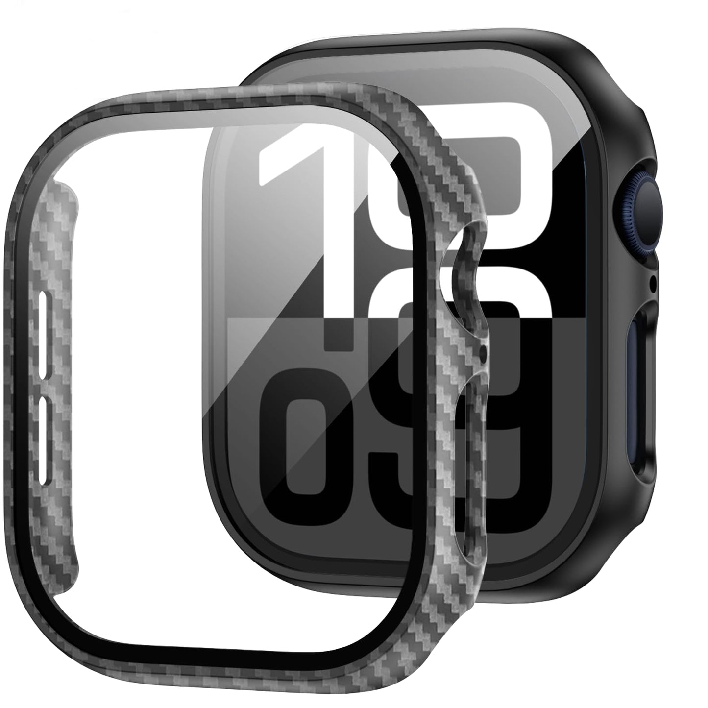 JZK Screen Protector Case for Apple Watch Series 11/10 42mm,Purple+Clear