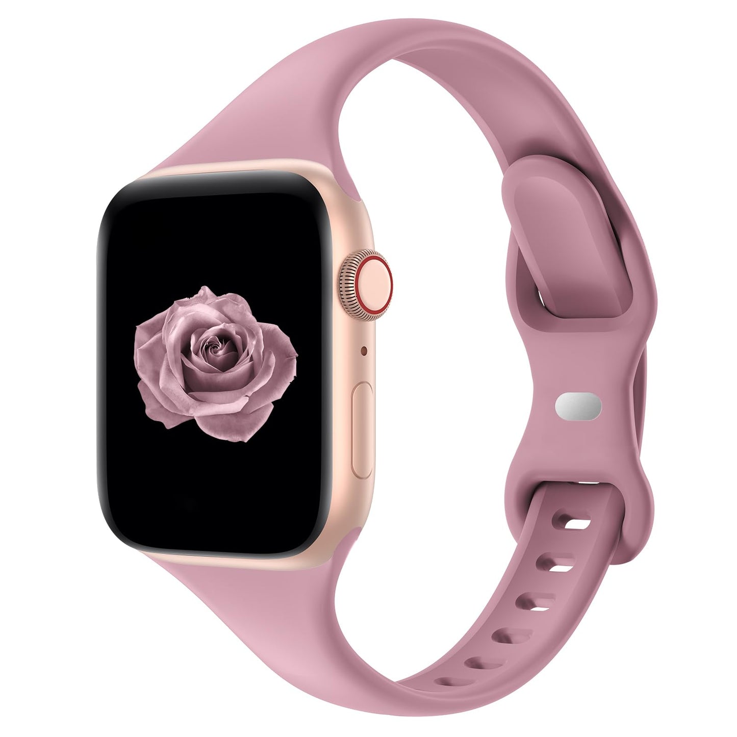Thin Slim Band Compatible with Apple Watch 38mm 40mm 41mm 42mm 44mm 45mm 46mm 49mm, Replacement Silicone Sport Strap for iWatch Series 11/10/9/8/7/6/5/4/3/2/1 Ultra SE Women Men, Light Blush