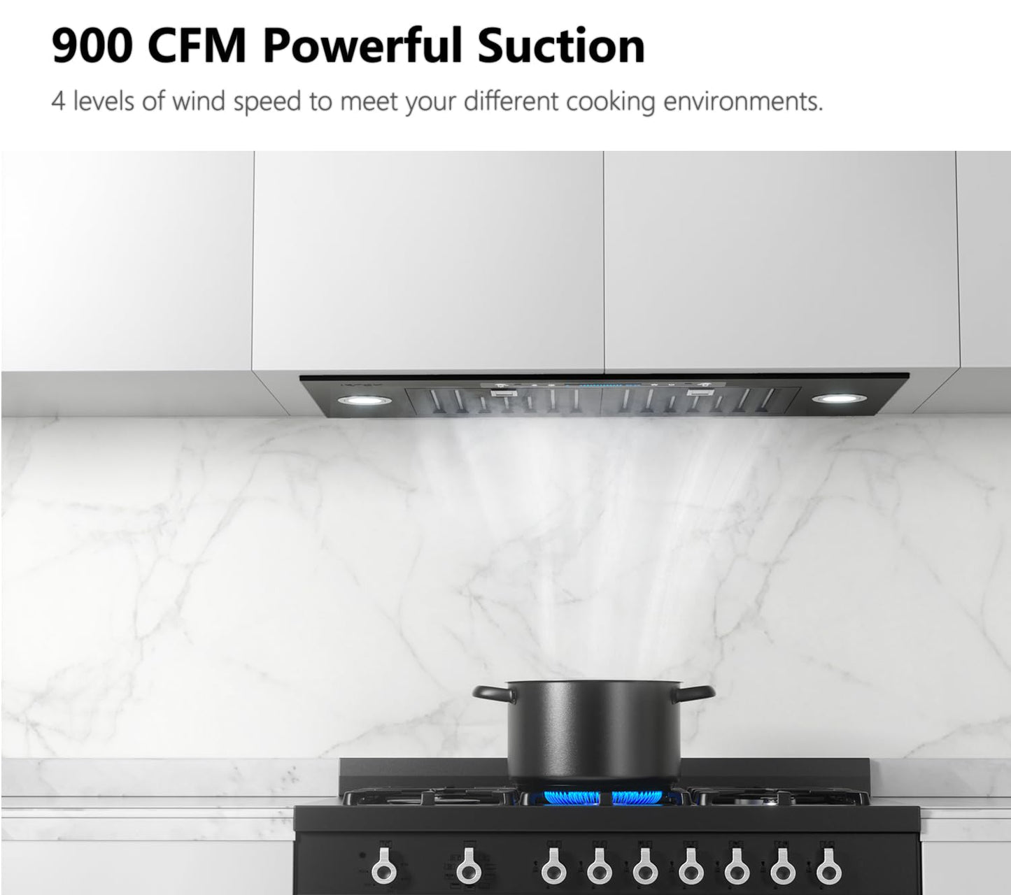 IKTCH 30 inch Insert Range Hood 900 CFM, Ducted/Ductless Vent Hood