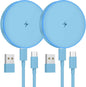 MagSafe Charger 2 Pack 15W Magnetic Wireless Charger Fast Charging Pad Compatible with iPhone 17/16/15/14/13/12 Series & AirPods 3/2/Pro Magnetic MagSafe Charging Pad with Dual Ports-Blue