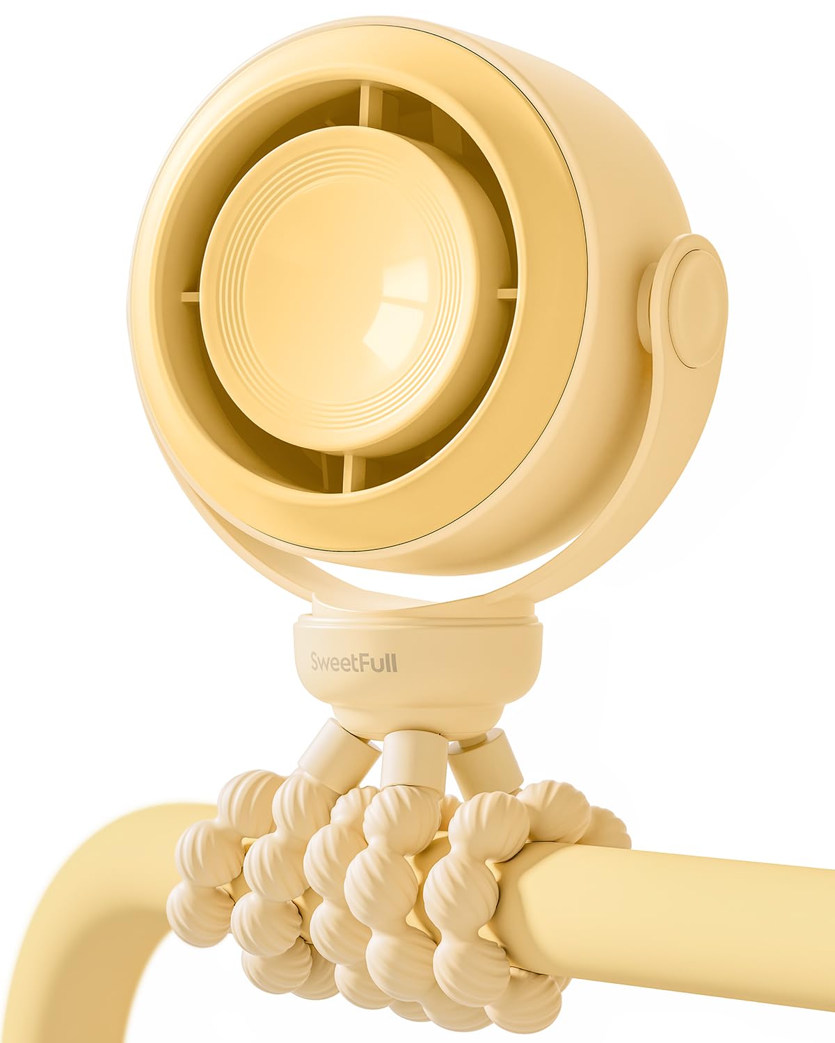 SWEETFULL Portable Stroller Fan, Pinch-Proof Baby Fan - Cream