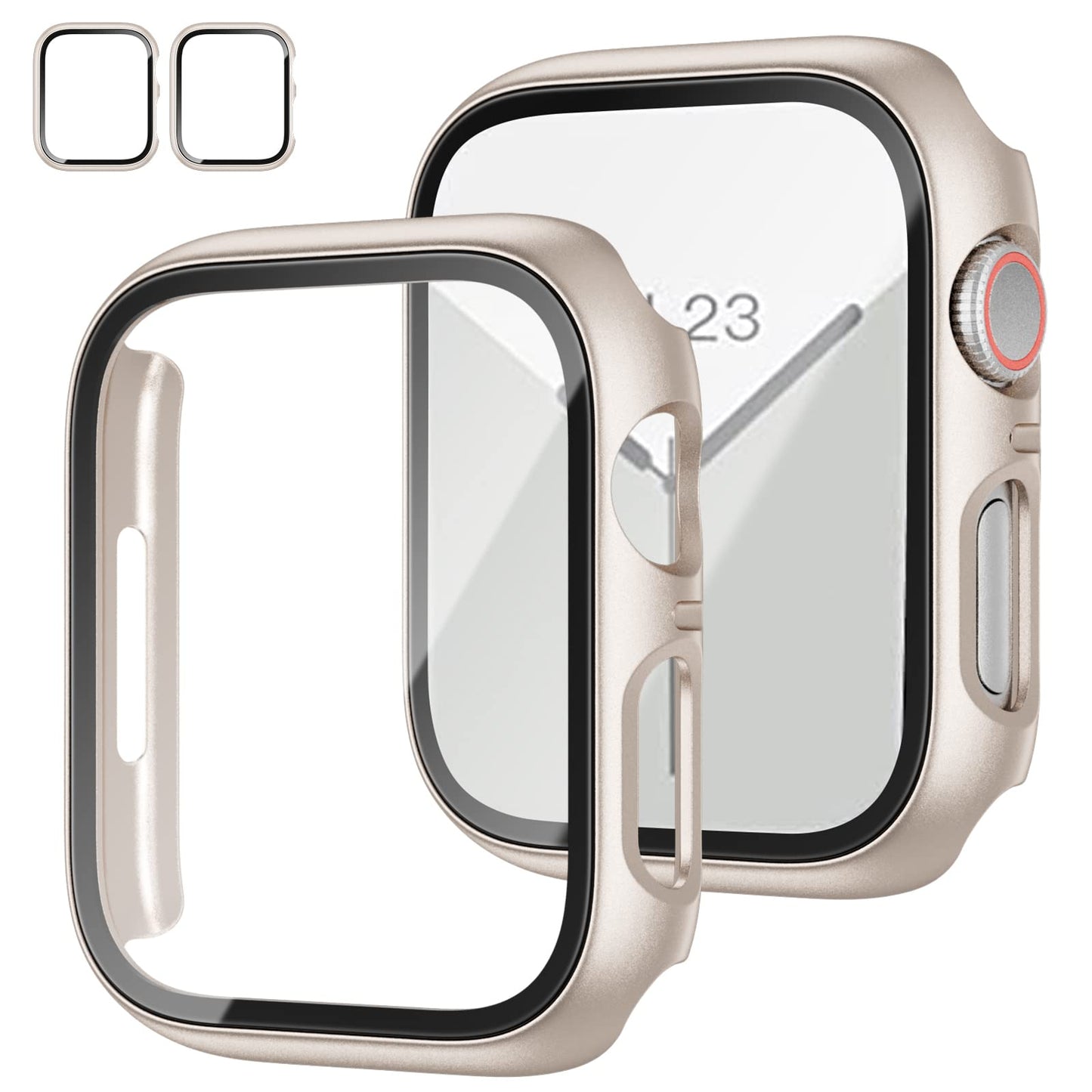 JZK Screen Protector Case for Apple Watch Series 11/10 42mm,Purple+Clear