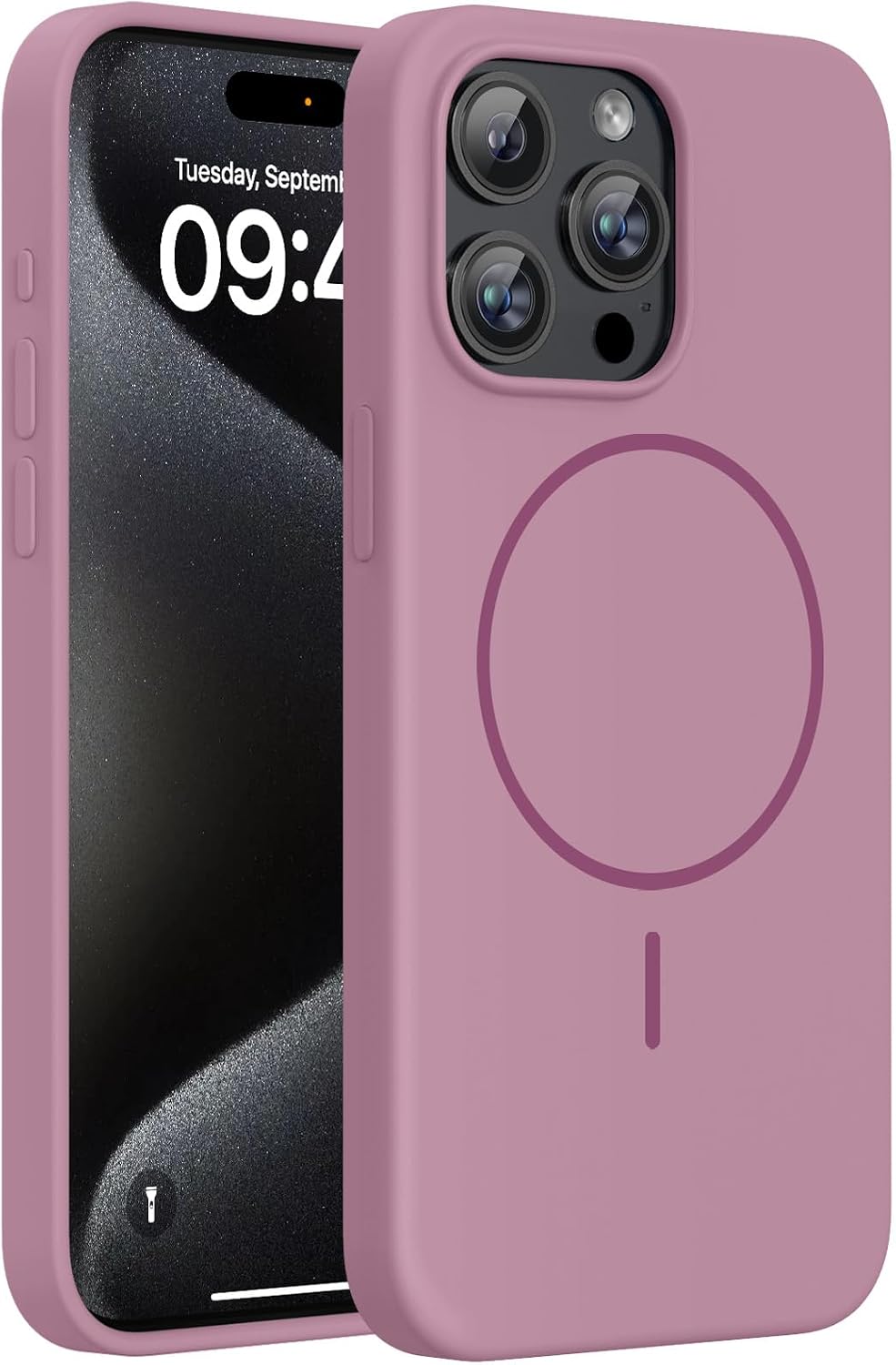 Miracase Magnetic for iPhone 16 Pro Case, Silicone, Black