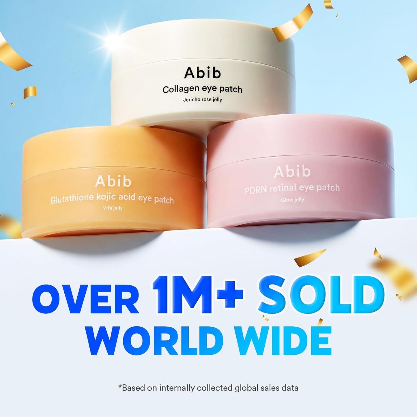 Abib PDRN Retinal Eye Patches for Rejuvenating & Puffy Eyes with Glow Jelly, Niacinamide, 60 Count, Korean Skin Care