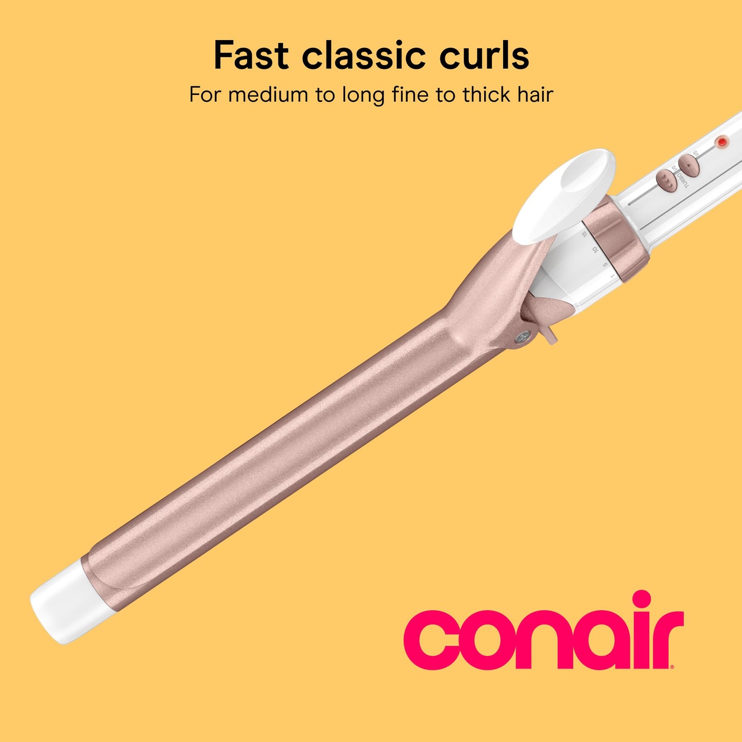 Conair Curling Iron, Double Ceramic, 1" Barrel, White/Rose Gold