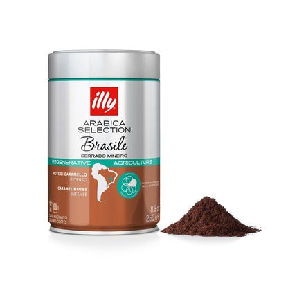 illy Intenso Ground Espresso Coffee, Bold Roast, Intense, Robust and Full Flavored With Notes of Deep Cocoa, 100% Arabica Coffee, No Preservatives, 8.8 Ounce Can (Pack of 1)