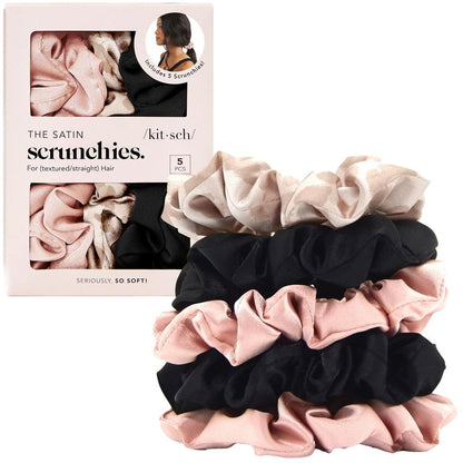 Kitsch Ultra-Petite Satin Scrunchies for Women - Eucalyptus, 6pcs