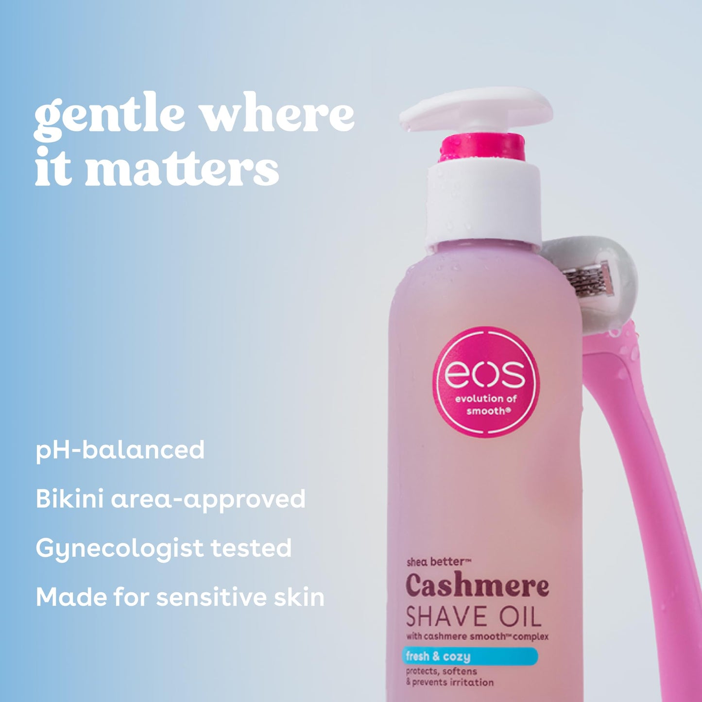 eos Vanilla Cashmere Shave Oil- Moisturizing Natural Shea Butter, 6 fl oz