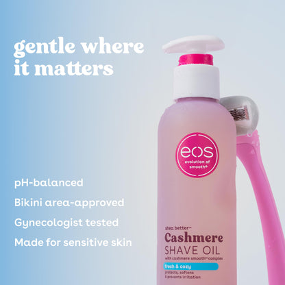 eos Vanilla Cashmere Shave Oil- Moisturizing Natural Shea Butter, 6 fl oz