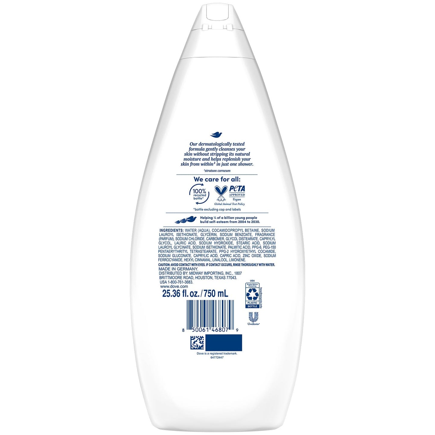 Dove Sensitive Skin Body Wash, 24hr Lotion-Soft Skin, 30.6 oz