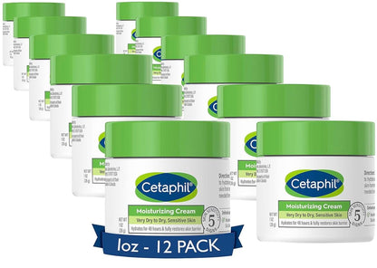 Cetaphil Moisturizing Cream Sensitive Skin, Fragrance Free, 3oz, 3ct