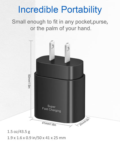 Type C Charger Fast Charging,USB C Charger,25W Samsung Super Fast Charger