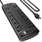 Yintar 6Ft Surge Protector Power Strip with 8 Outlets and 4 USB Ports