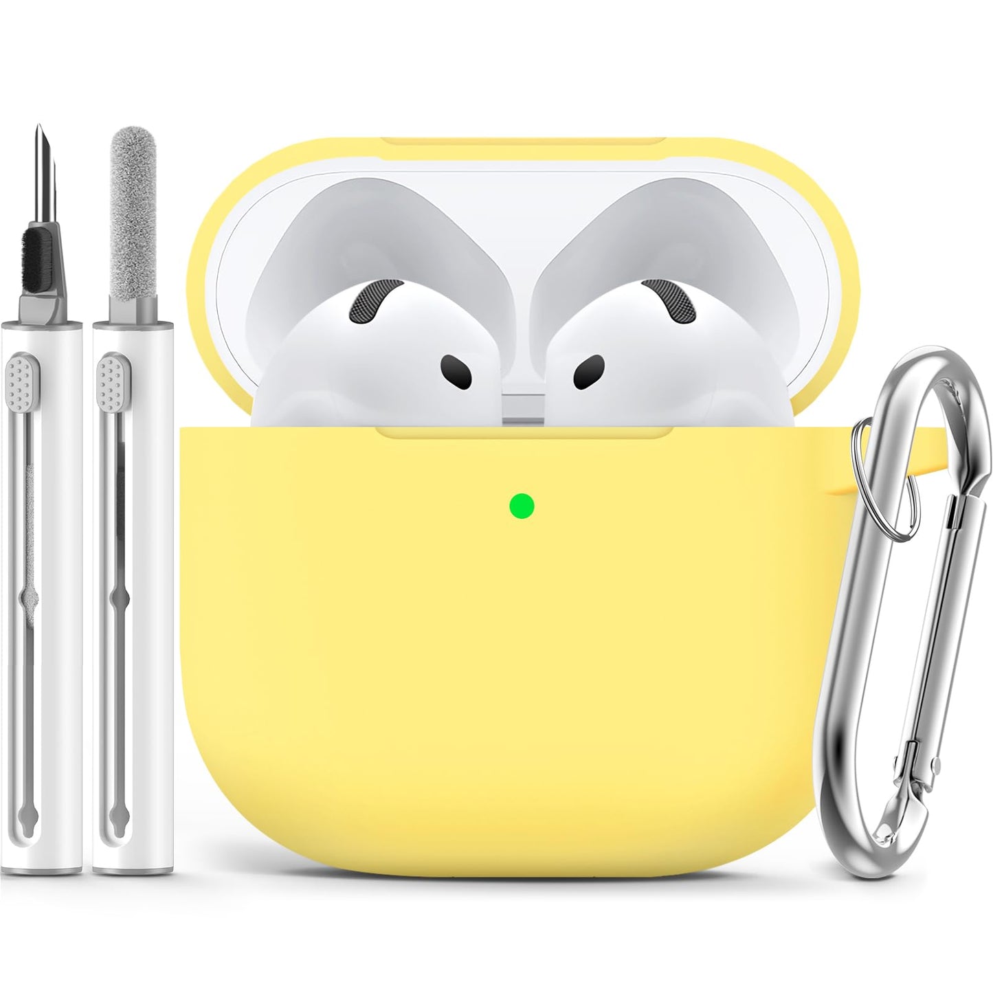 Ljusmicker for AirPods 4 Case 2024 with Cleaner Kit,Milk Tea