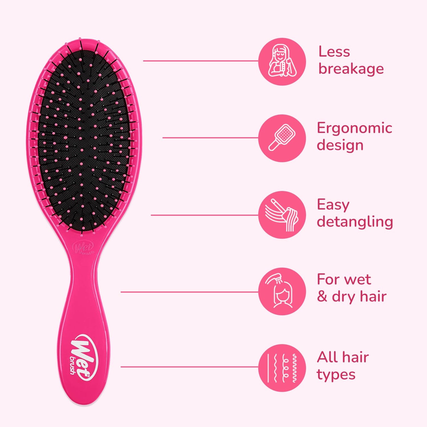 Wet Brush Original Detangler Hair Brush, Sky, For All Hair Textures