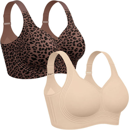 OEAK Womens Wireless Jelly Bras Plus Size Support Push Up Comfortable Bra