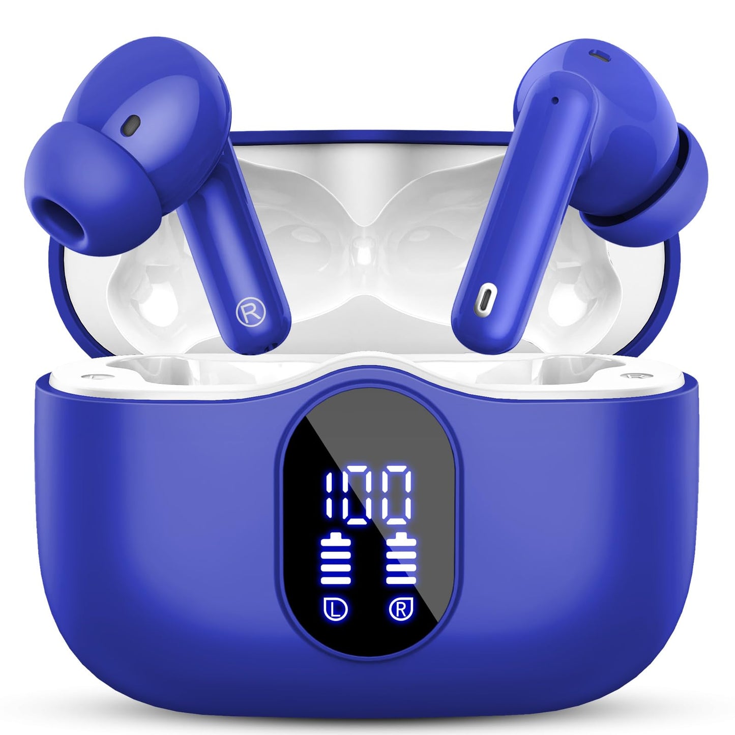 Wireless Earbuds, Bluetooth 5.4 Headphones Bass Stereo/Clear Calls, Black