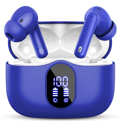Wireless Earbuds, Bluetooth 5.4 Headphones Bass Stereo/Clear Calls, Black