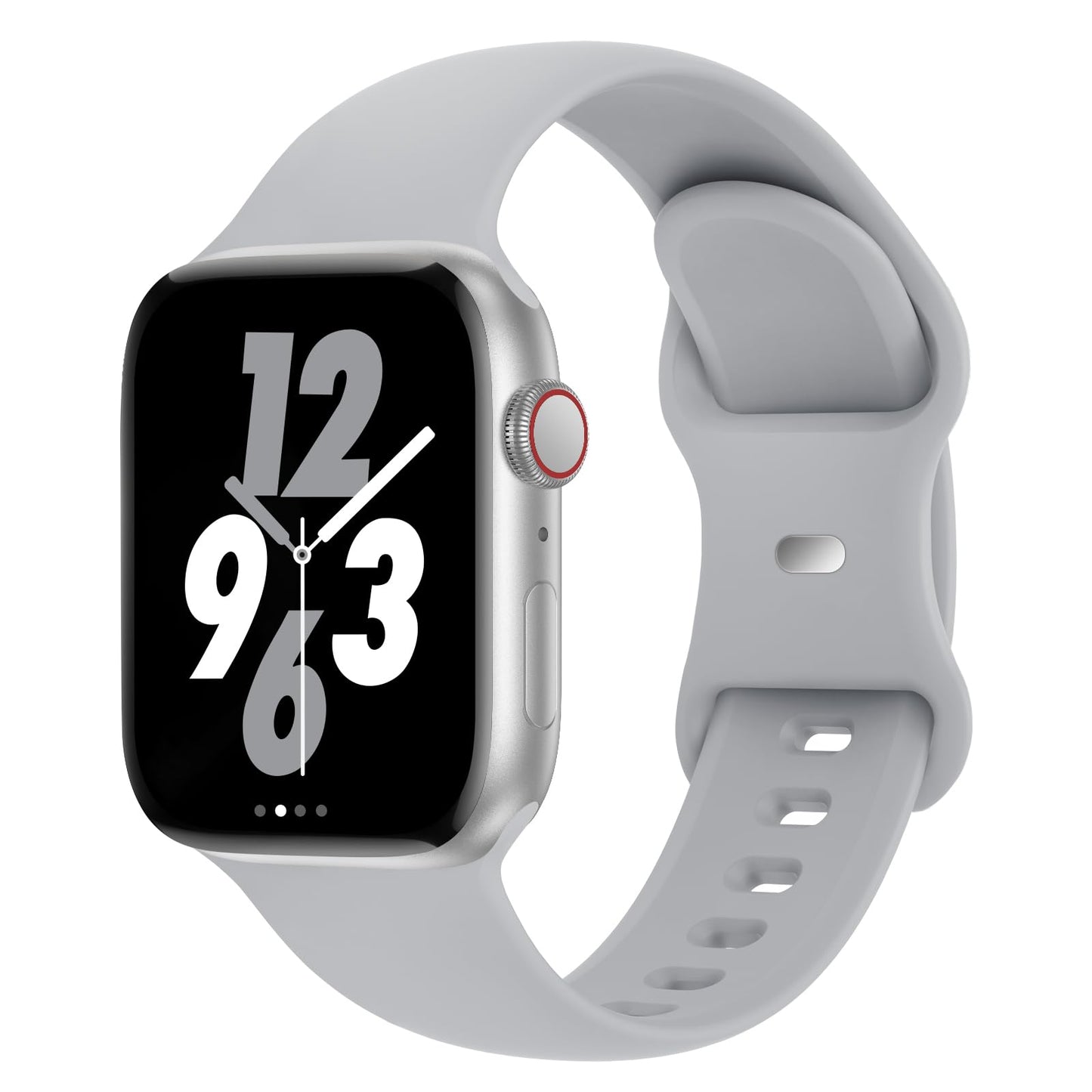 Sport Band Compatible with Apple Watch 38mm 40mm 41mm 42mm 44mm 45mm 46mm 49mm, Replacement Soft Silicone Strap Wristbands for iWatch Series 11/10/9/8/7/6/5/4/3/2/1 Ultra SE Women Men, Space Gray