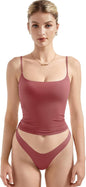 SUUKSESS Women Double Line Square Neck Tank Top Summer Y2K Going Out Basic Cami Shirt