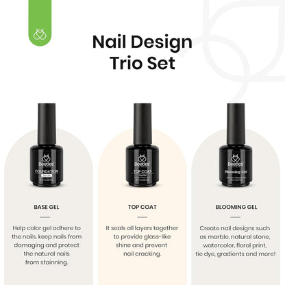 Beetles 2 Pcs 15ml No Wipe Gel Top Coat and Base Coat Set