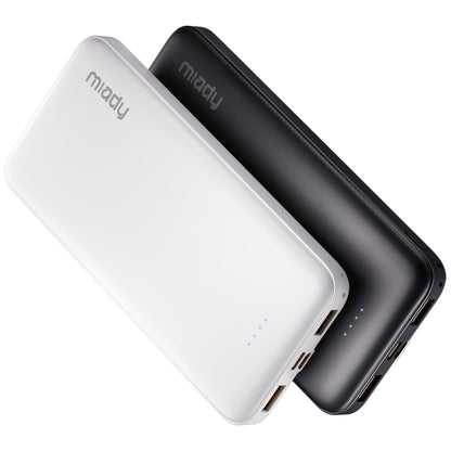 Miady 2-Pack Portable Charger, Slim 10000mAh Power Bank Travel Battery Pack