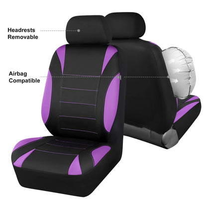 CAR PASS Waterproof Car Seat Covers Front Seats Only with 5mm Composite EVA, Neoprene Car Seat Cover with Separate Headrest Cover, Quick Setup Universal Fit for Car SUV Trucks,Airbag Compatible（Gray